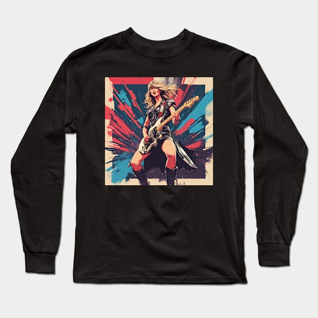 Taylor Swift vintage dnd style art Long Sleeve T-Shirt by Sans Peur